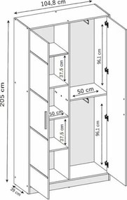 ROJ 13 Plus Előszobafal 158cm, Fehér