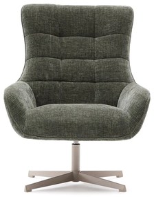Szürkészöld forgó zsenília fotel Teryl – Kave Home