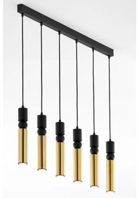 Jupiter 2008 - Csillár zsinóron ALAS 6xGU10/10W/230V arany/fekete