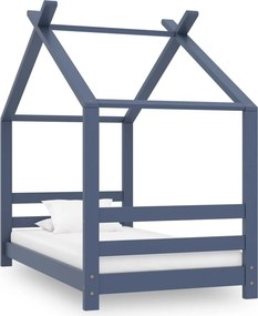 vidaXL szürke tömör fenyőfa gyerekágy-keret 70 x 140 cm