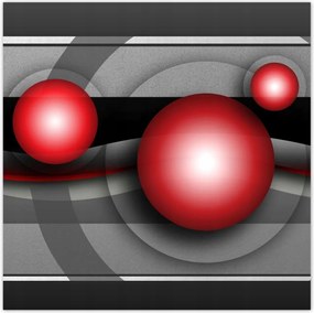 Poszterek 70x70 Piros gömbök Absztrakt