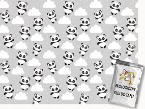 Fotótapéta Flizelina Gyerekek Ég Felhők Mackó Panda Játék 150x105 ragasztó