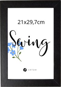 Képkeret tartóval 21x29,7 fekete modern A4 Swing Ertom