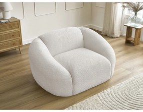 Fehér buklé fotel Tina – Bobochic Paris