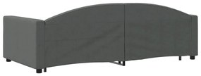 sötétszürke kihúzható szövet heverő fiókkal 100 x 200 cm