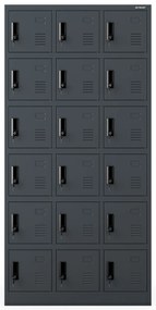 KAROL többrekeszes szociális szekrény, 900 x 1850 x 400 mm, antracitszürke