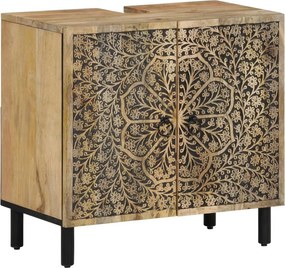 vidaXL tömör mangófa fürdőszobai mosdószekrény 62 x 33 x 58 cm