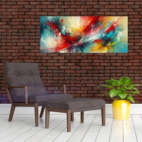 Kép – Absztrakció pirossal (120x50 cm)