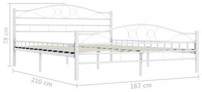 Fehér fém ágykeret 160 x 200 cm