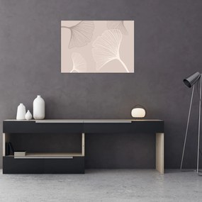 Üveg kép - Bézs színű levelek N⁰6 (70x50 cm)