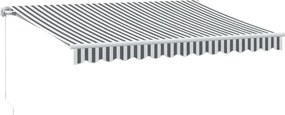 vidaXL antracitszürke-fehér LED-es kézi napellenző 350 x 250 cm