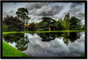 Poszterek keretben 60x40 Víztükörben tükröződő égbolt