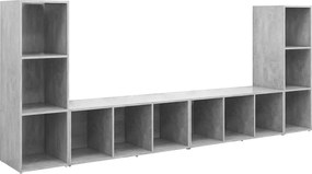 vidaXL 4 db betonszürke szerelt fa TV-szekrény 107 x 35 x 37 cm