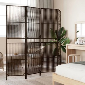 barna 4 paneles polyrattan térelválasztó