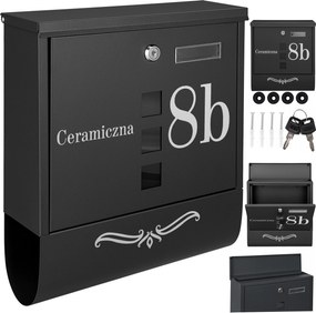 Postaláda Fekete Levéltartó Cső Minta