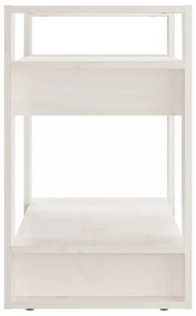 fehér tömör fenyőfa könyvszekrény/térelválasztó 60x35x57 cm
