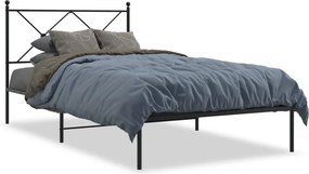vidaXL fekete fém ágykeret fejtámlával 107 x 203 cm