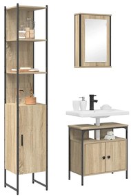 Fürdőszoba bútor szett 3 pcs sonoma tölgy 33 x 33 x 185.5 cm