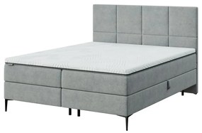 Szürke ágyneműtartós boxspring ágy 180x200 cm Bufo – MESONICA