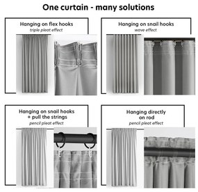 Szürke bársony dimout (részleges sötétítő) függöny 140x300 cm Velto – Filumi