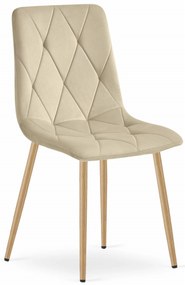 Világos bézs bársony étkezőszék LIBRA