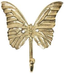 Pillangó alakú fém akasztó, arany színű, 18 cm