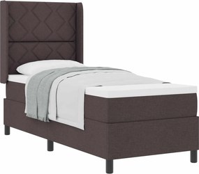 vidaXL Boxrugós ágy matracmal sötétbarna 80 x 200 cm szövet