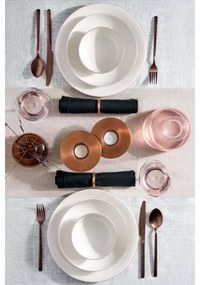 18 részes étkészlet fehér/rézszínű/porcelán