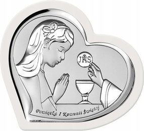 Vászonkép elsőáldozás emlékére ezüst 13.8x12 cm