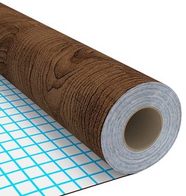 4 db sötét tölgyszínű öntapadó PVC ajtófólia 210 x 90 cm
