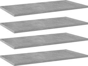 vidaXL 4 db betonszürke forgácslap könyvespolc 60 x 30 x 1,5 cm