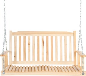 Outsunny Kertihinta 2 Személyes Hintapad Felfüggeszthető Pad Szilárd Fa Teraszon Kertben 117 x 69 x 60 cm | Aosom