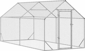vidaXL Csirkeketrec Ezüst 400x170x177 cm Horganyzott acél
