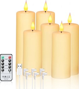 6 db Távirányítóval vezérelhető dekoratív Led gyertya villogó vízálló