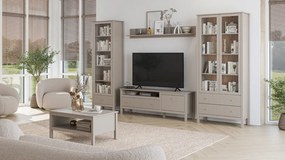 Komód, szürkésbarna Taupe/craft arany tölgy, KLIO 2D1W3S