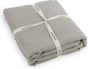 Világosszürke-szürkésbarna kétszemélyes len ágyneműhuzat 200x200 cm Natural – Native Natural