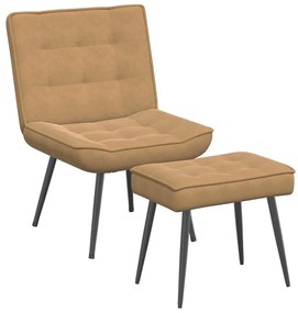 barna bársony pihenőfotel lábtartóval