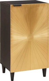 vidaXL Széf tárolóval Fekete és Arany 40 x 33 x 75 cm Tömör Mangófát