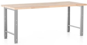 Állítható magasságú műhelyasztal Basic, 200 x 80 cm, szürke - ral 7038