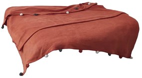 Téglavörös fleece ágytakaró 150x200 cm Pom Pom – Mijolnir