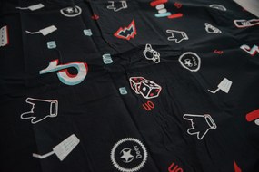 Tik Tok fekete pamut ágyneműhuzat