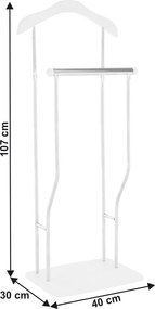 Fogas, néma szolga, króm + fehér, ELIAS