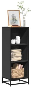 fekete forgácslap könyvszekrény 40x35x107,5 cm