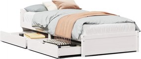 vidaXL fehér tömör fenyőfa ágykeret matrac nélkül 90 x 190 cm