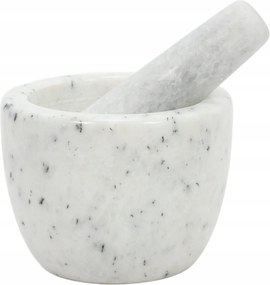 Kő Márvány Mozsár Ø 12 CM Fehér, Fűszerek És Gyógynövények Őrlésére