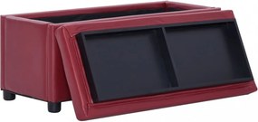 bordó műbőr tárolózsámoly 87,5 cm