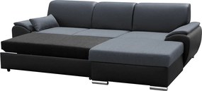 Ülőgarnitúra, fekete/sötét szürke, jobbos, EMILY ROH MALÝ