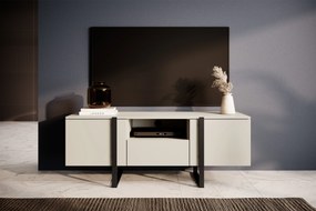 Verica 150 cm-es TV-szekrény nyitott polccal - kasmír / fekete lábak