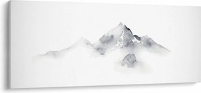 Kép - Tinta festmény hegyek (120x50 cm)