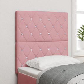 Fejtámla Gyöngyözött Kárpitozott Rózsaszín 80 cm Bársony, Fejtámla Gyöngyözött Kárpitozott Rózsaszín 160 cm Bársony